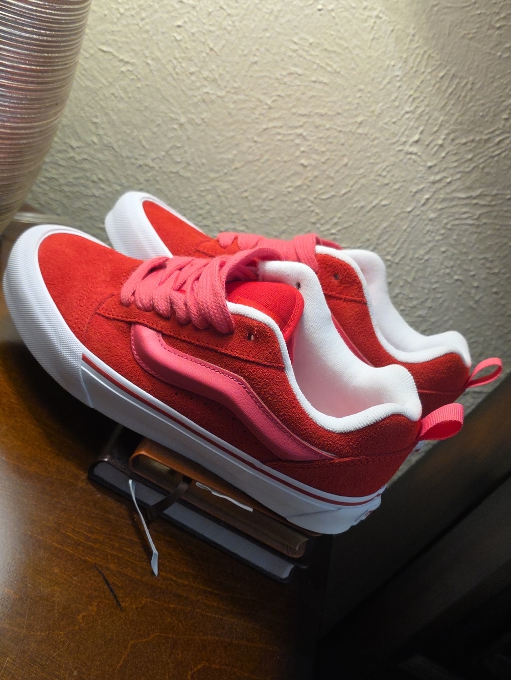 Vans Red and Pink Low-Top Skate Sneakers 9W/7.5M